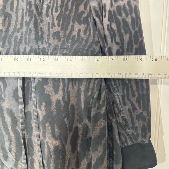AllSaints Sanko Sinai Dress US 10 Silk Mini Leopard Print Sheer Shirt Dress - Picture 5 of 8